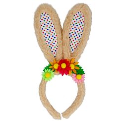 Easter Bunny Ears Beige Fabric Hairband