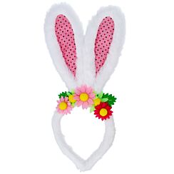 Easter Bunny Ears White Fabric Hairband