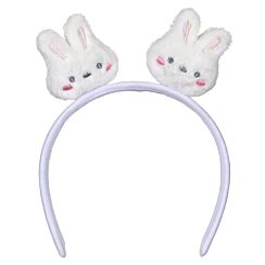 White Bunnies Fabric Headband