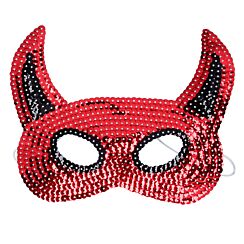 Sequin Devil Halloween Dress Up Mask