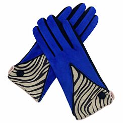 Blue Zebra Animal Print Gloves