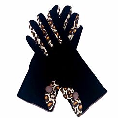 Black Leopard Animal Print Gloves