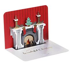 ‘Wonderful Christmas’ Fireplace 3D Christmas Card 