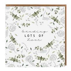 Dragonflies White ‘Sending Lots of Love’ Card