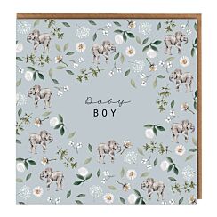 Elephant Grey ‘Baby Boy’ Card