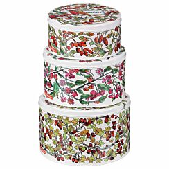 Birds in Hedgerow Set of Three Round Cake Tins