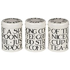 Black Toast Set of Three Round Caddies