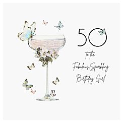 Moonlight & Martinis 50 Luxury Birthday Card