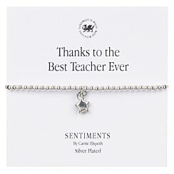 ‘Thanks to the Best Teacher Ever’ Sentiment Bracelet