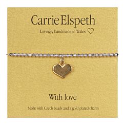 Heart With Love Sentiment Bracelet