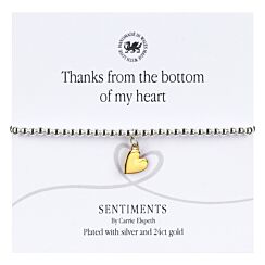 ‘Thanks From The Bottom Of My Heart’ Sentiment Bracelet
