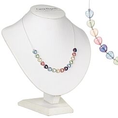 Rainbow Lustre Hearts Links Necklace