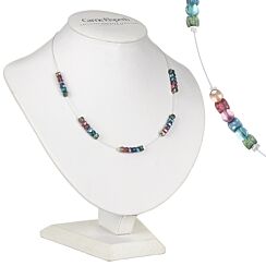 Rainbow Shimmer Drums Spaced Necklace