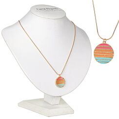 Warm Enamel Sunset Pendant Necklace