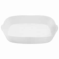 White Handled Large Roasting Dish