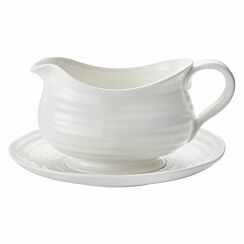 White Gravy Boat & Stand