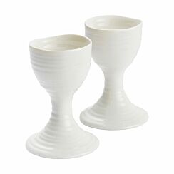 White Set of Two Egg Cups