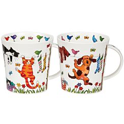Hanging Out Cats & Dogs Cairngorm Set of 2 Mugs