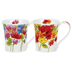 Inky Florals Jura Set of 2 Mugs