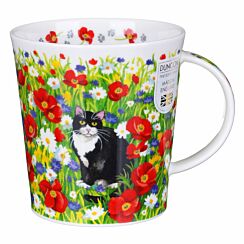 Garden Cats Black & White Lomond Shape Mug