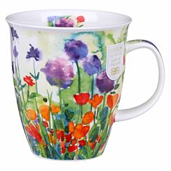 Bright Blooms Purple Nevis Shape Mug