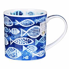 Blue Shoal Blue Orkney Shape Mug