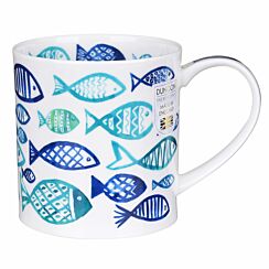 Blue Shoal White Orkney Shape Mug