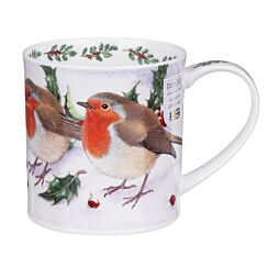 Festive Birds Robin Orkney Shape Mug