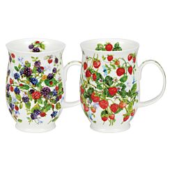 Wild Blackberries & Strawberries Suffolk Set of 2 Mugs