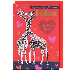 Twisted Giraffes Husband Large Valentine’s Day Card