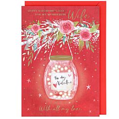 Fairy Lights Jar Wife Large Valentine’s Day Card