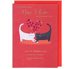 Cats One I Love Large Valentine’s Day Card