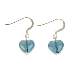 Blue Shine Hearts Earrings