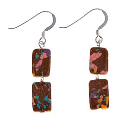 Aubergine Mosaic Rectangles Earrings