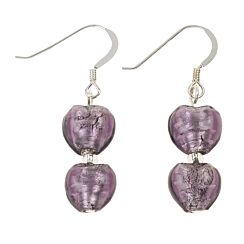 Purple Love Hearts Earrings