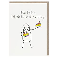 Happy As Larry Eat Cake Birthday Card