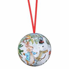 Building Snowmen Christmas Tin Bauble