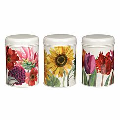 Flowers Set of Three Round Caddies