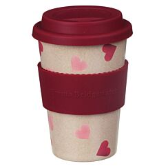 Pink Hearts Rice Husk Travel Cup