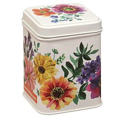 Garden Flowers Small Square Tin