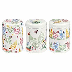 Spring Chicken Set Of Three Round Caddies