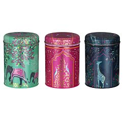 India Set of Three Round Caddies