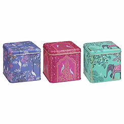 India Set of Three Square Caddies