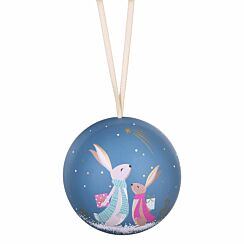 Woodland Tales Rabbits Christmas Tin Bauble