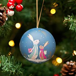 Woodland Tales Rabbits Christmas Tin Bauble