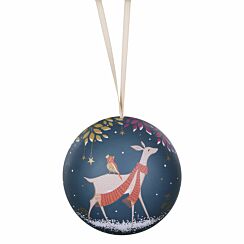 Woodland Tales Deer & Robin Christmas Tin Bauble