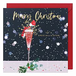 Sparkling Champagne ‘Sister’ Christmas Card