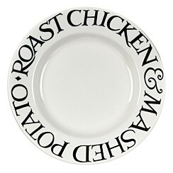 Black Toast Roast Chicken 10 1/2 Inch Plate