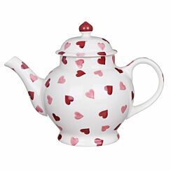 Pink Hearts 4 Mug Teapot in Gift Box