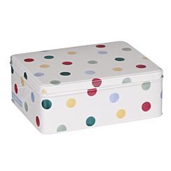 Polka Dot Deep Rectangular Tin